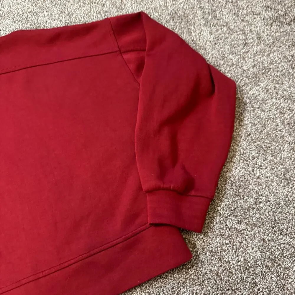 Lululemon Softstreme Perfectly Oversized Cropped Crewneck Pullover Size 6 Red